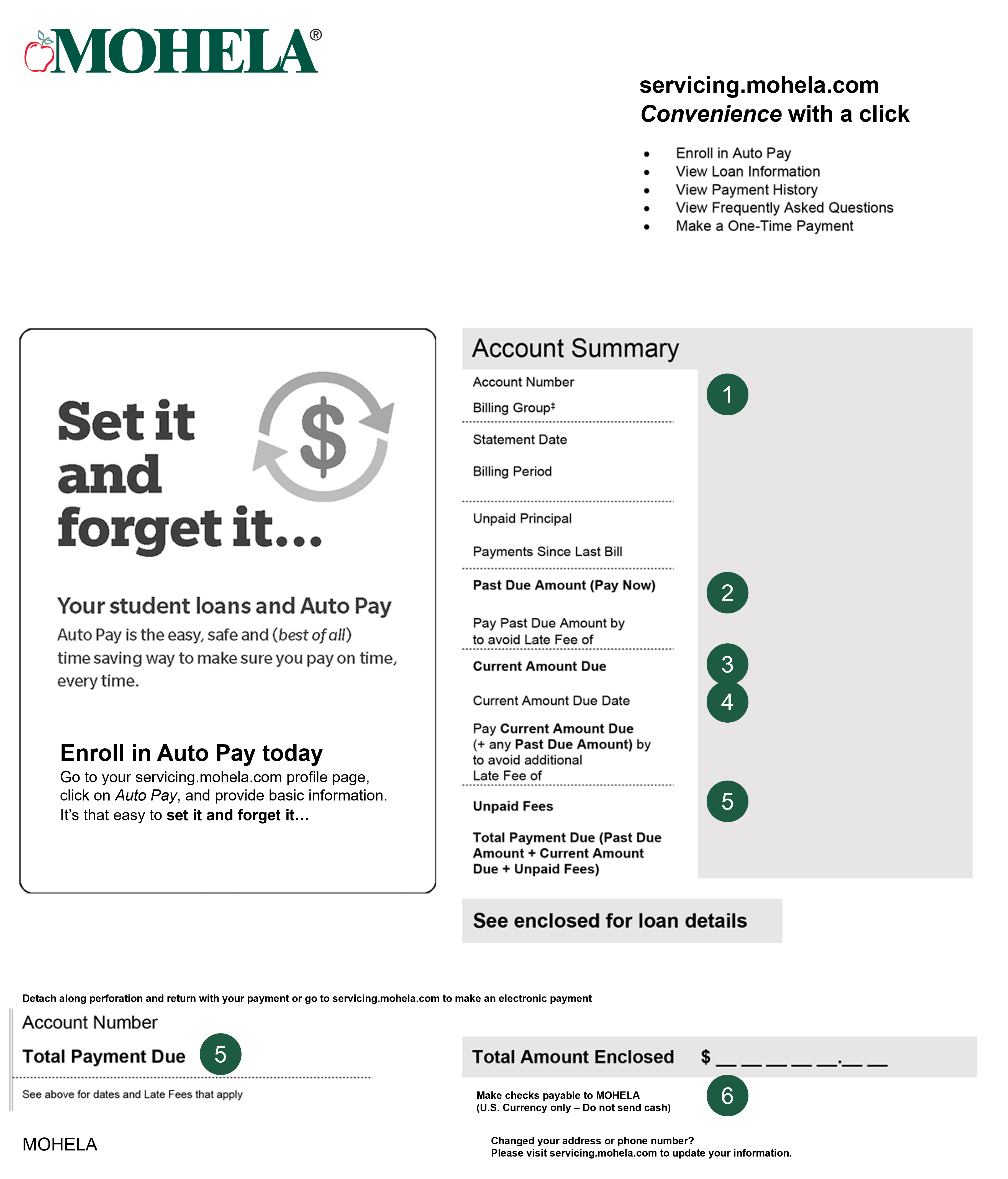 Federal Loan Statement front page